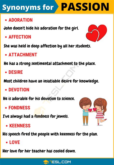 50+ Useful Synonyms for "Passion" with Examples | Another Word for ...