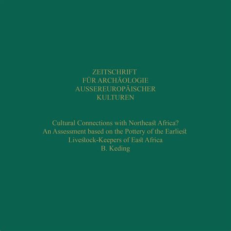 Cultural Connections with Northeast Africa? : An Assessment based on ...