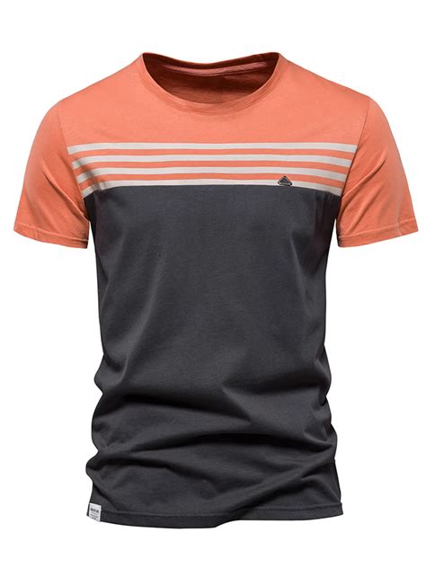 Casual Short Sleeve T-shirt Stripe Print Tee Shirt from Bangladesh ...