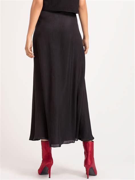 Black Long Wrap Skirt |Skirts For women – Shaye