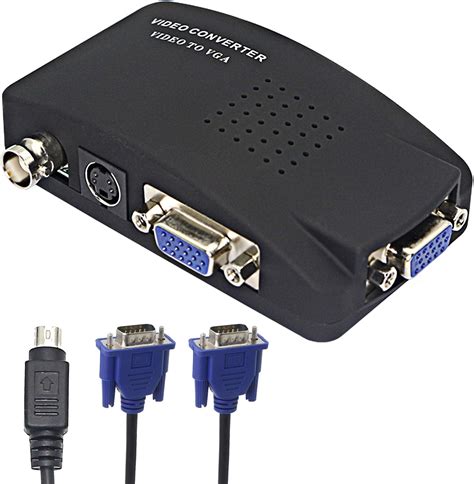 Amazon.com: XMSJSIY BNC to VGA Video Converter, S-Video Input to VGA ...