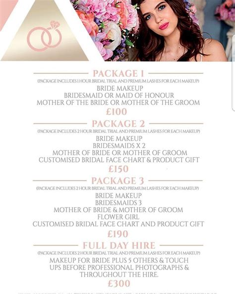 bridal makeup packages prices