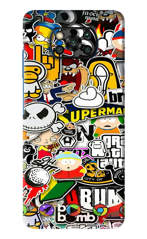 Sticker Bomb Poco X3 Pro Back Skin Wrap | Only Rs.149 – SkinLelo