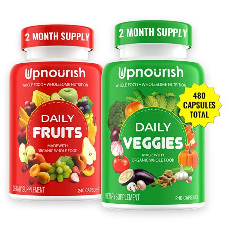 Amazon.com: UpNourish Organic Fruits and Veggies Supplement - Support ...