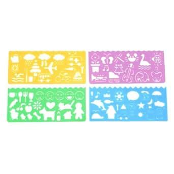 Alcoa Prime4 Pcs Plastic Templates Drawing Ruler for Students Children ...