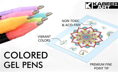 KABEER ART 48 Pc Color gel pens,Glitter, Metallic, Neon pens Set Good ...