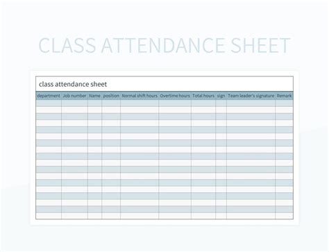 Image result for Class Attendance Sheet