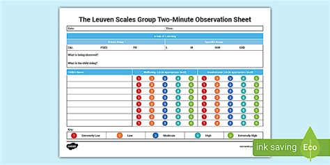 The Leuven Scales Group Observation Sheet