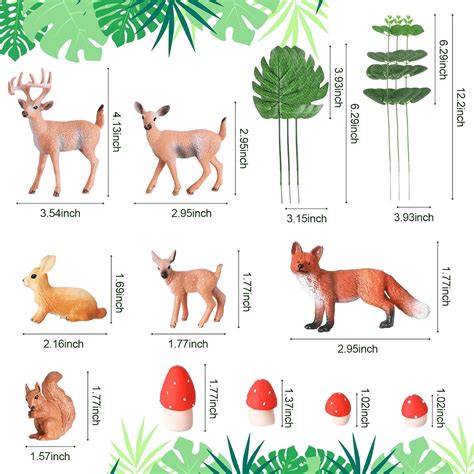 Buy 16 Packs Forest Animals Figures Woodland Creatures Figurines ...