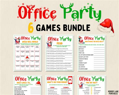 Christmas Office Party Games Bundle | 6 Holiday Office Party Games ...