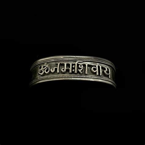 Indianshelf 925 Sterling Silver Om Namah Shivaya Engraved Cuff Kada ...