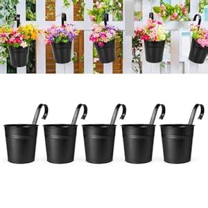PRIME KRAFTS Round Railing Planters Hanging Flower Pots Metal Iron ...