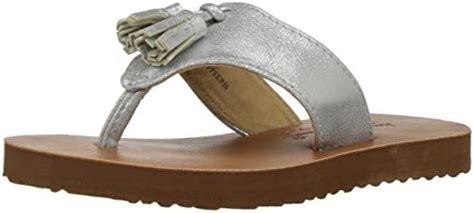 Hanna Andersson Tilde Girl's Metallic Flip Flop, Silver, 11 M US Little ...