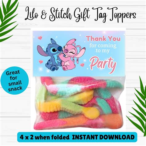 Cute Lilo and Stitch Gift Tag Toppers Printable - Instant Download ...