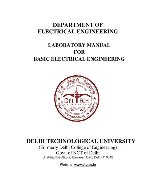 BEE Lab Manual - DEPARTMENT OF ELECTRICAL ENGINEERING LABORATORY MANUAL ...