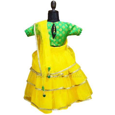 Yellow Girls Lehenga - Buy Kids Party Wear Lehenga Online