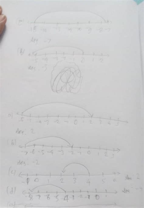 Math: Using the number line write the integer which is : a) 8 more than ...