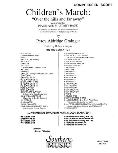 Partitions : Percy Aldridge Grainger: Children's March - Over the Hills ...