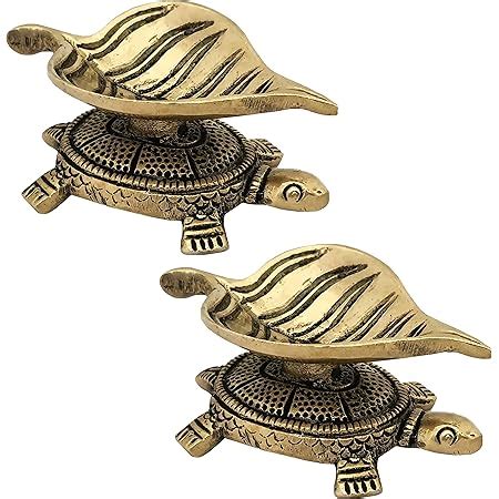 Buy Divya Mantra Turtle Leaf Vilakku Brass Diya Indian Diwali Oil Lamp ...