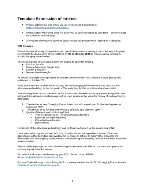 Template Expression of Interest - GOV.UK Doc Template | pdfFiller