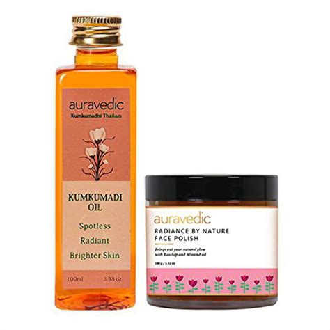 AURAVEDIC Kumkumadi Oil 100ml& Nature Face Polish 100 Gm (Pack of 2 ...