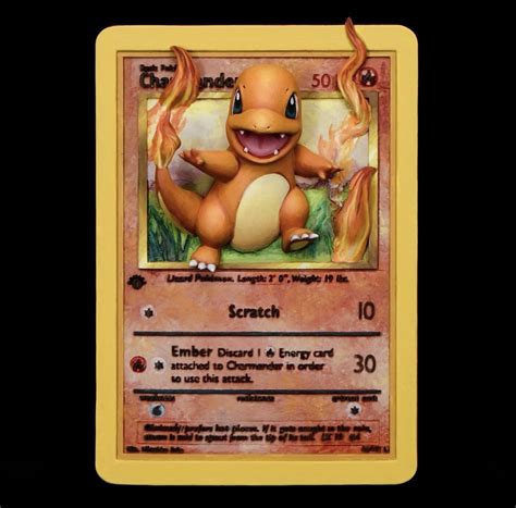 🐉 Charmander 3D Printable Pokémon Card; Pokemon TCG・ STL File for 3D ...