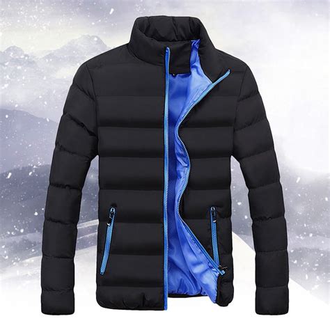 Aayomet Men's Lightweight Winter Jacket, Insulated Puffy Coat, Blue ...