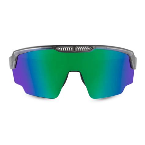 SASA Raptor Translucent Grey Frame Green Revo Lens Sports Sunglasses ...
