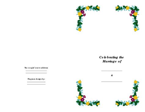 Downloadable Wedding Program Template 的图像结果