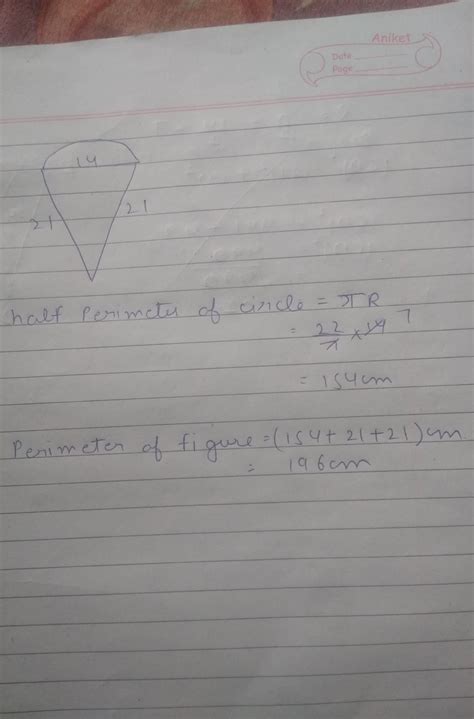 find the perimeter of the figure. Ch-12 Mensuration . - Brainly.in