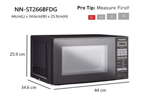Panasonic 20L Solo Microwave Oven (NN-ST266BFDG, Black, 51 Auto Menus ...