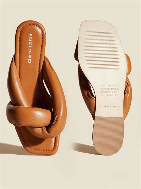 Sage Leather Flats – Peach Flores