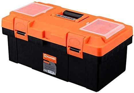 Taparia PTB13 Compact Plastic Tool Box with Organizer (Orange and Black ...