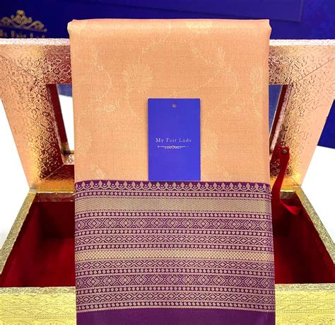 Brocade Semi-Silk Saree Salmon Colour - [Code 1014] – My Fair Lady