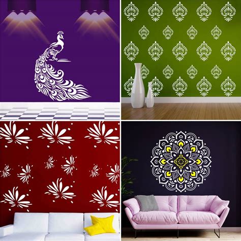 JAZZIKA Combo Stencils for wall painting (Size:- 16 X 24 Inch) Theme ...