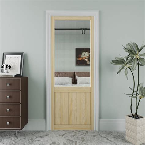 Front Wooden Screen Door for Swing Doors，30x80 Inch Solid Wood Storm ...