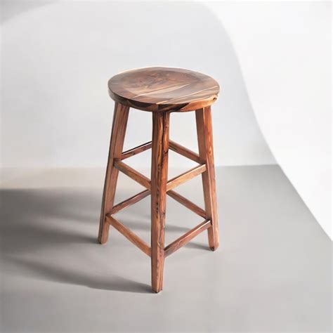 Shop Rami Solid Wood Sheesham Bar Stool - Nismaaya Decor
