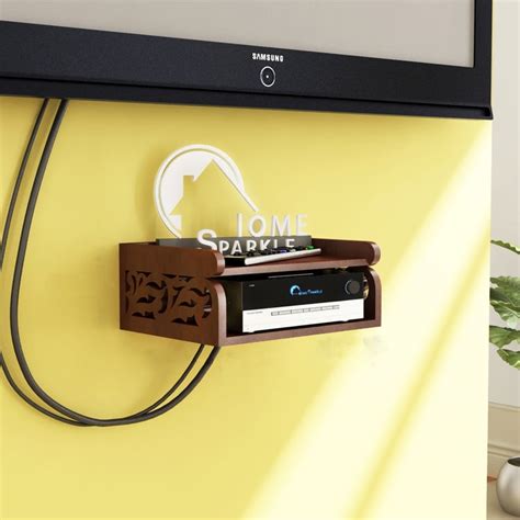 Buy HOME SPARKLE Set Top Box Wall Shelf - Brown from Home Sparkle at ...