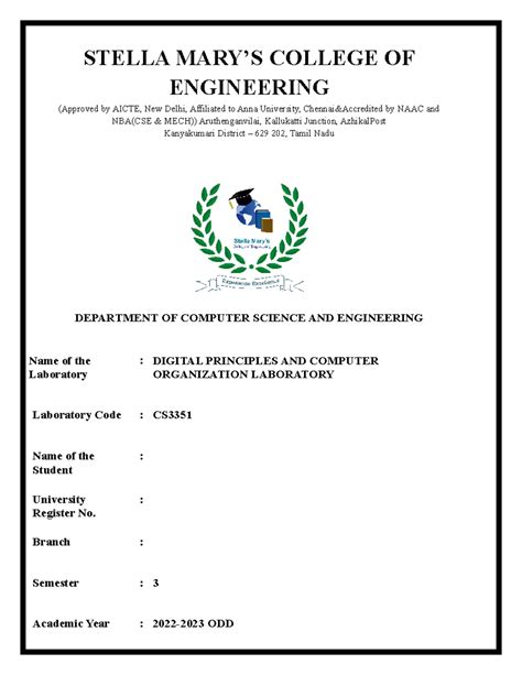 CS3351 - Digital Principles and Computer Organization Lab Manual 2022 ...