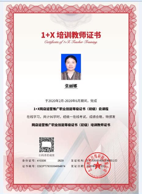旅管学部四位教师获网店运营推广1+X职业技能培训教师证 - 武汉外语外事职业学院