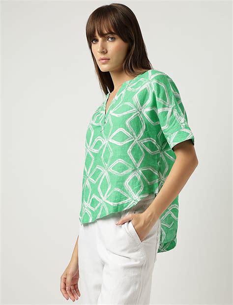 Buy Pure Linen Round Neck Blouse at Marks & Spencer