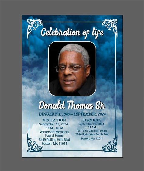 Entry #36 by nasolonirinaf for Design a Modern Funeral Announcement ...