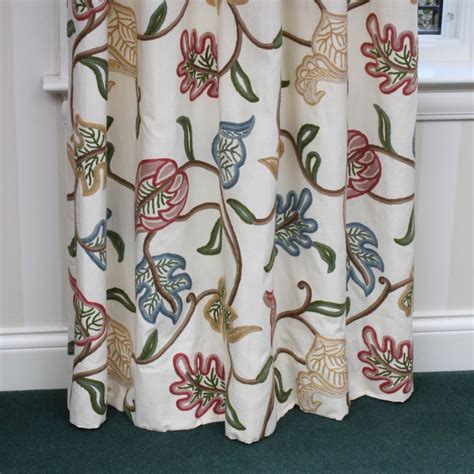 Custom Crewel Fabric Drapery Panels | EBTH