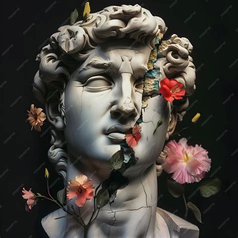 Ancient Greek Mythology woman sculpture flowers | Premium AI-generated ...