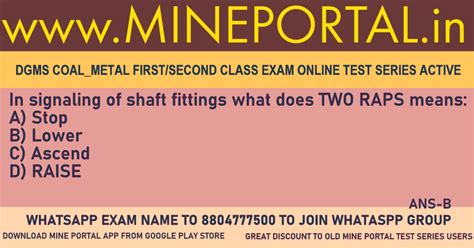 DGMS FIRST/SECOND CLASS COAL QUESTIONS | Mine Portal - India's No.1 ...