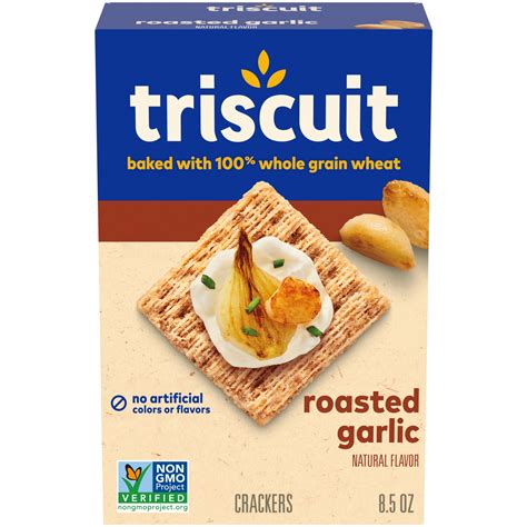 Triscuit Roasted Garlic Whole Grain Wheat Crackers, 8.5 Oz, Non-GMO ...