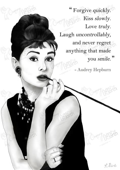 Audrey Hepburn - Breakfast at Tiffany's - Hand Drawn Digital ...