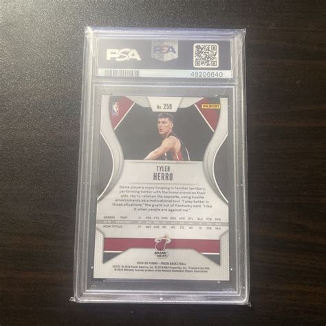 2019 Panini Prizm Tyler Herro Rookie Card #259 PSA 9 Miami Heat | eBay