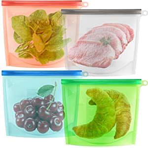 VIPREKHO Silicone Reusable Food Storage Bag, Eco-Friendly Food Wraps ...