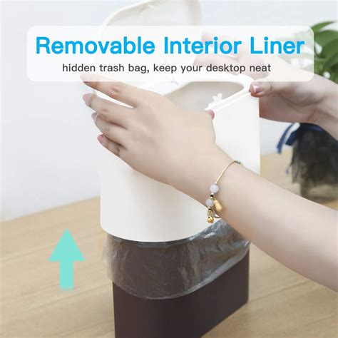 AYADA Mini Trash Can with Lid, Press-Type with Removable Inner Plastic ...